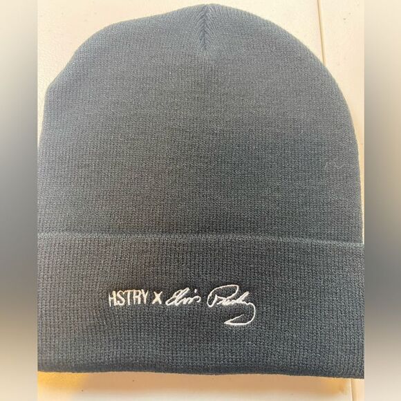 NWT Hstry by NAS x Elvis Presley Black Beanie Embroidered “Hound Dog” Hat - Picture 5 of 6